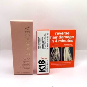 Vegamour GRO Shampoo & Conditioner Set With K18 Biomimetic  Hair Repair Mask